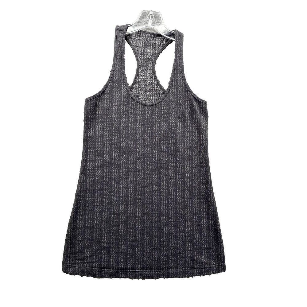 Lululemon Tank Top Women's 6 Gray ZigZag Racerback Running Training Gym Yoga Y2k
